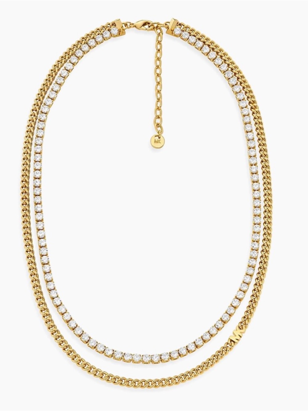 Michael Kors 14kGold-Plated Brass & Cubic Zirconia Double-Strand Tennis Necklace